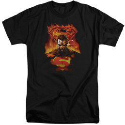 Superman Man On Fire - Men's Tall Fit T-Shirt Men's Tall Fit T-Shirt Superman   