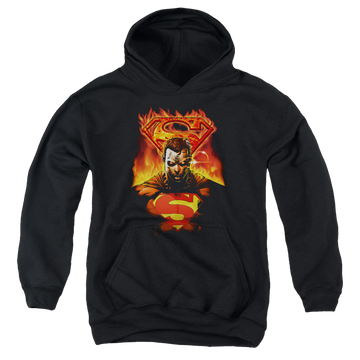 Superman Man On Fire - Youth Hoodie Youth Hoodie (Ages 8-12) Superman   