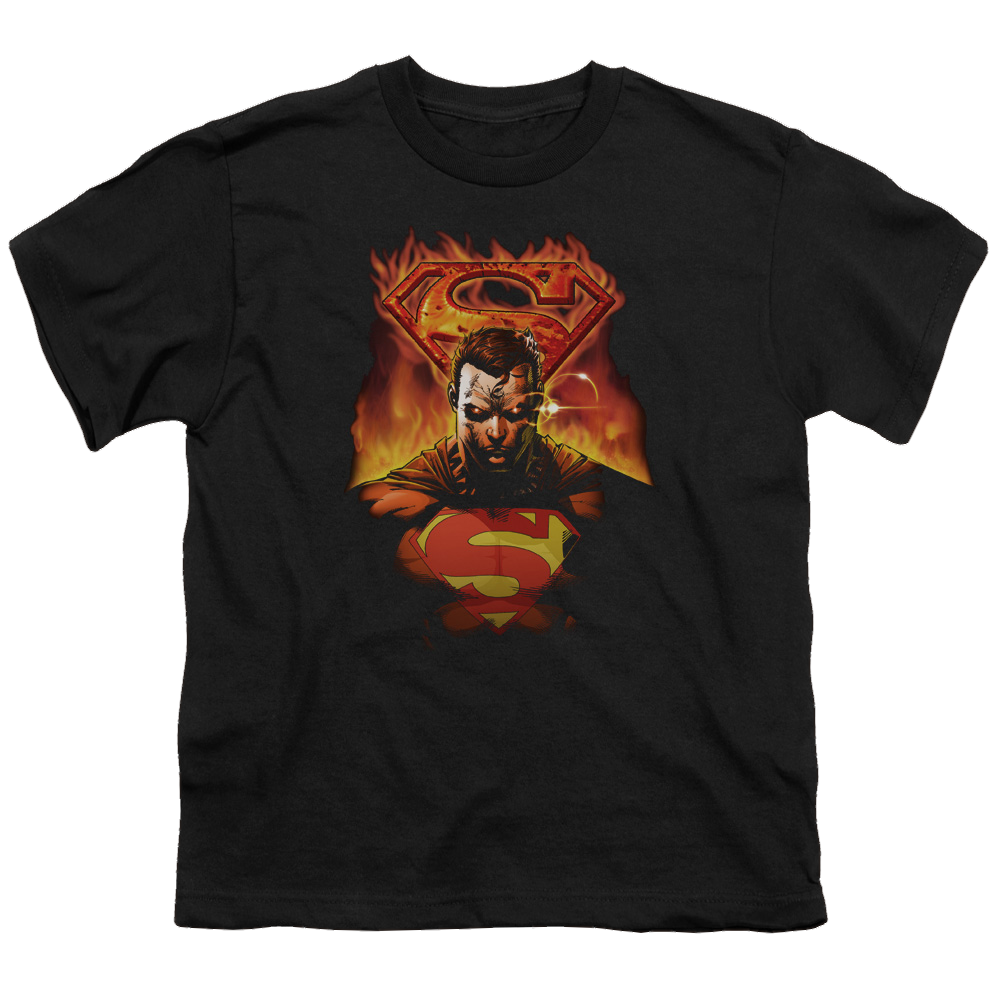 Superman Man On Fire - Youth T-Shirt Youth T-Shirt (Ages 8-12) Superman   