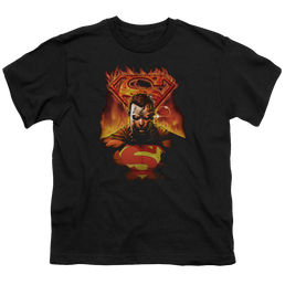 Superman Man On Fire - Youth T-Shirt Youth T-Shirt (Ages 8-12) Superman   