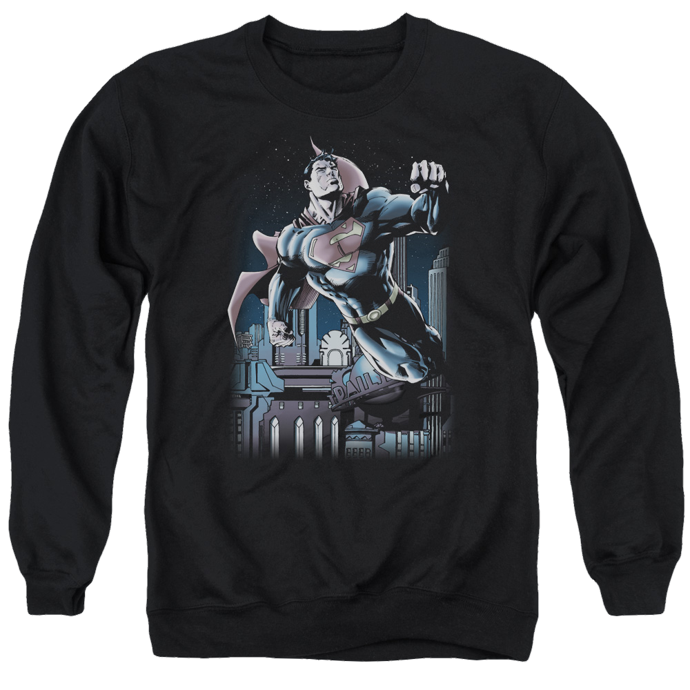 Superman Night Fight - Men's Crewneck Sweatshirt Men's Crewneck Sweatshirt Superman   
