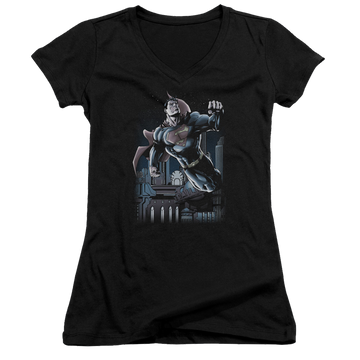 Superman Night Fight - Juniors V-Neck T-Shirt Juniors V-Neck T-Shirt Superman   