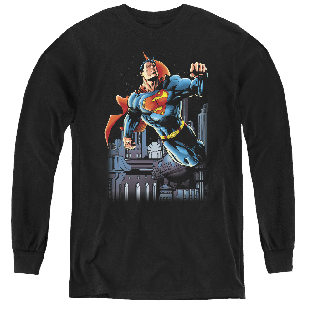 Superman Night Fight - Youth Long Sleeve T-Shirt Youth Long Sleeve T-Shirt Superman   