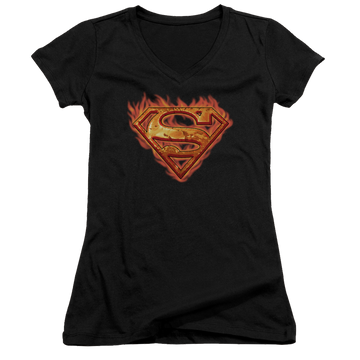 Superman Hot Metal - Juniors V-Neck T-Shirt Juniors V-Neck T-Shirt Superman   