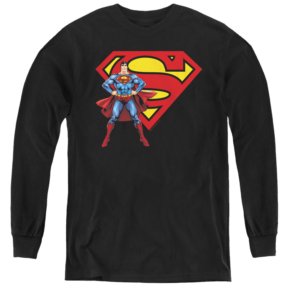 Superman Superman & Logo - Youth Long Sleeve T-Shirt Youth Long Sleeve T-Shirt Superman   