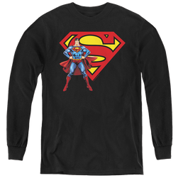 Superman Superman & Logo - Youth Long Sleeve T-Shirt Youth Long Sleeve T-Shirt Superman   