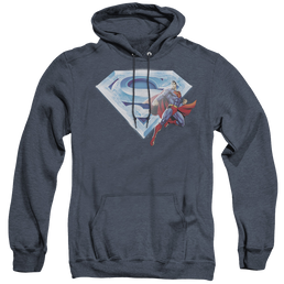 Superman Superman & Crystal Logo - Heather Pullover Hoodie Heather Pullover Hoodie Superman   