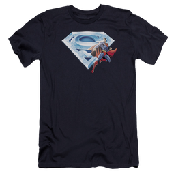 Superman Superman & Crystal Logo - Men's Premium Slim Fit T-Shirt Men's Premium Slim Fit T-Shirt Superman   