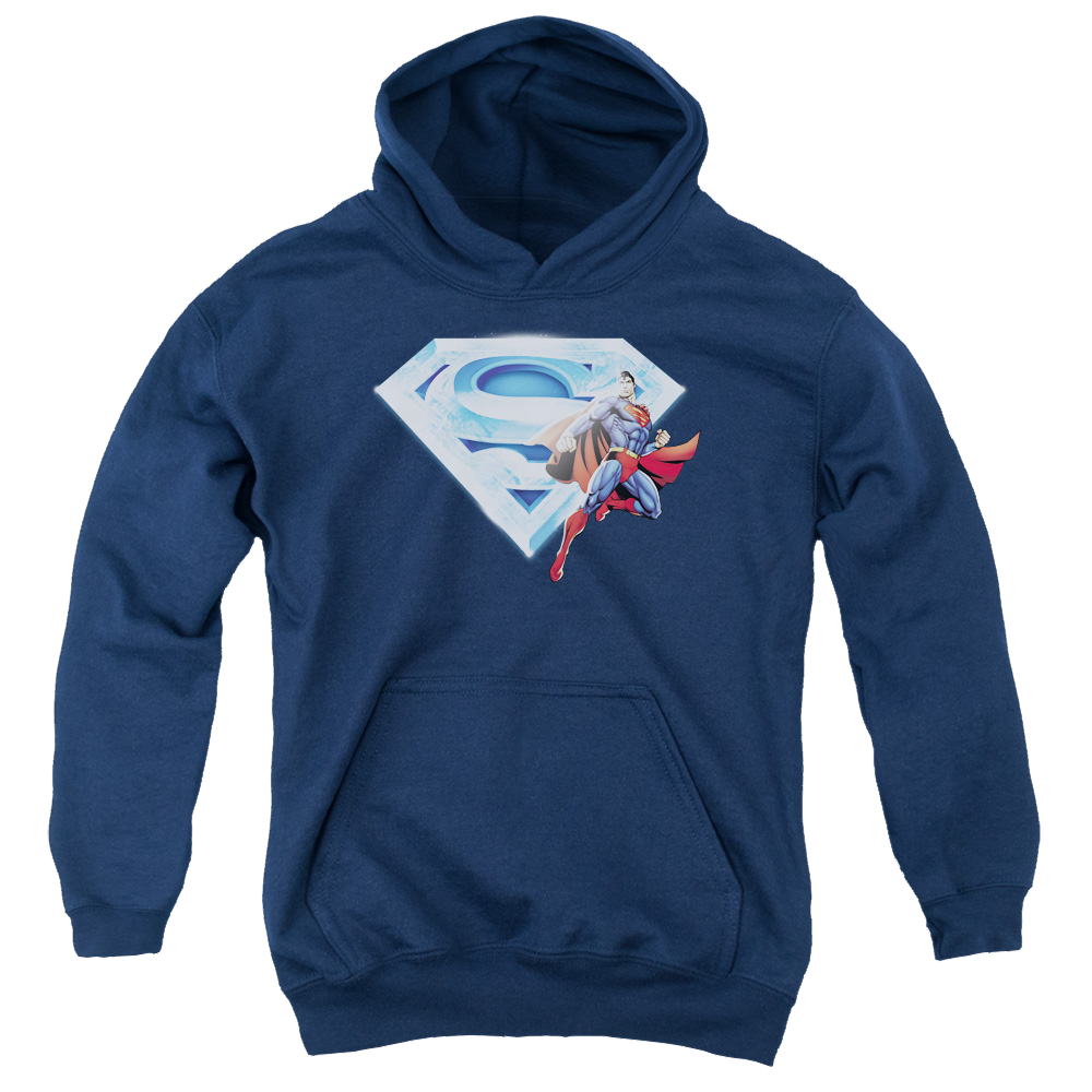 Superman Superman & Crystal Logo - Youth Hoodie Youth Hoodie (Ages 8-12) Superman   