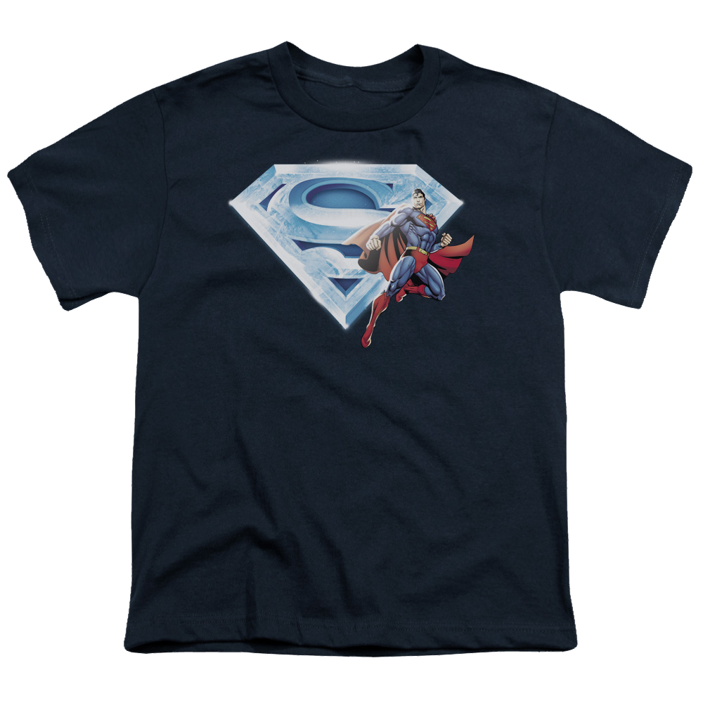 Superman Superman & Crystal Logo - Youth T-Shirt Youth T-Shirt (Ages 8-12) Superman   