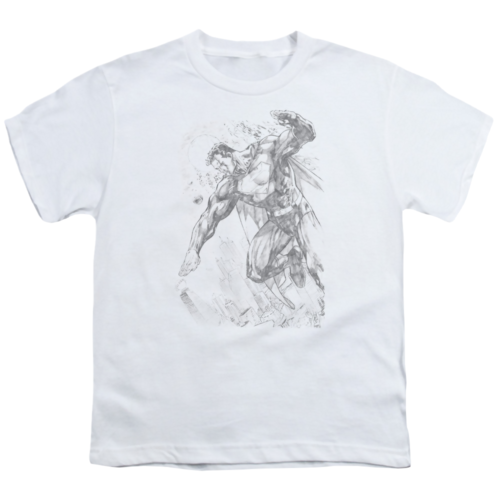Superman Pencil City To Space - Youth T-Shirt Youth T-Shirt (Ages 8-12) Superman   