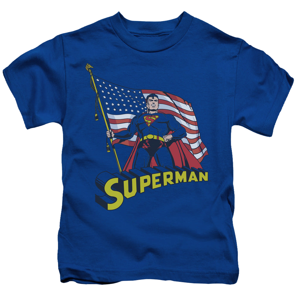 Superman American Flag - Kid's T-Shirt Kid's T-Shirt (Ages 4-7) Superman   