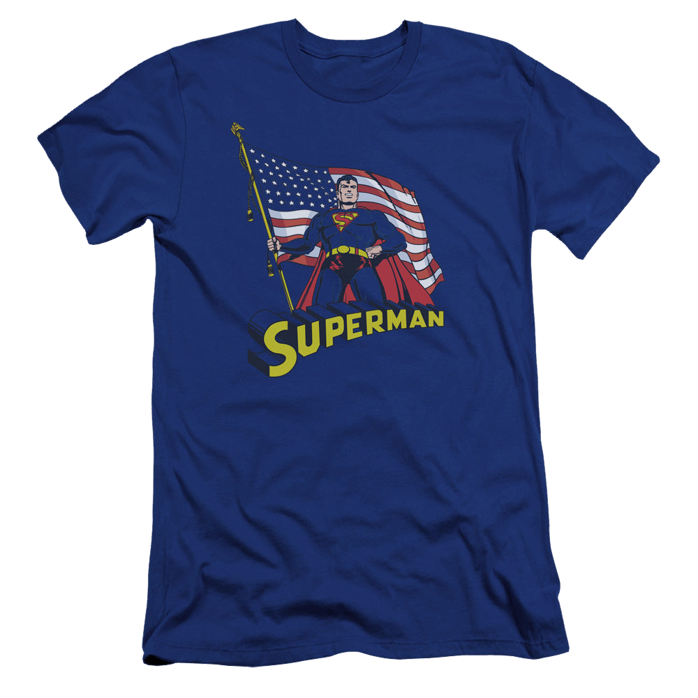 Superman American Flag - Men's Premium Slim Fit T-Shirt Men's Premium Slim Fit T-Shirt Superman   