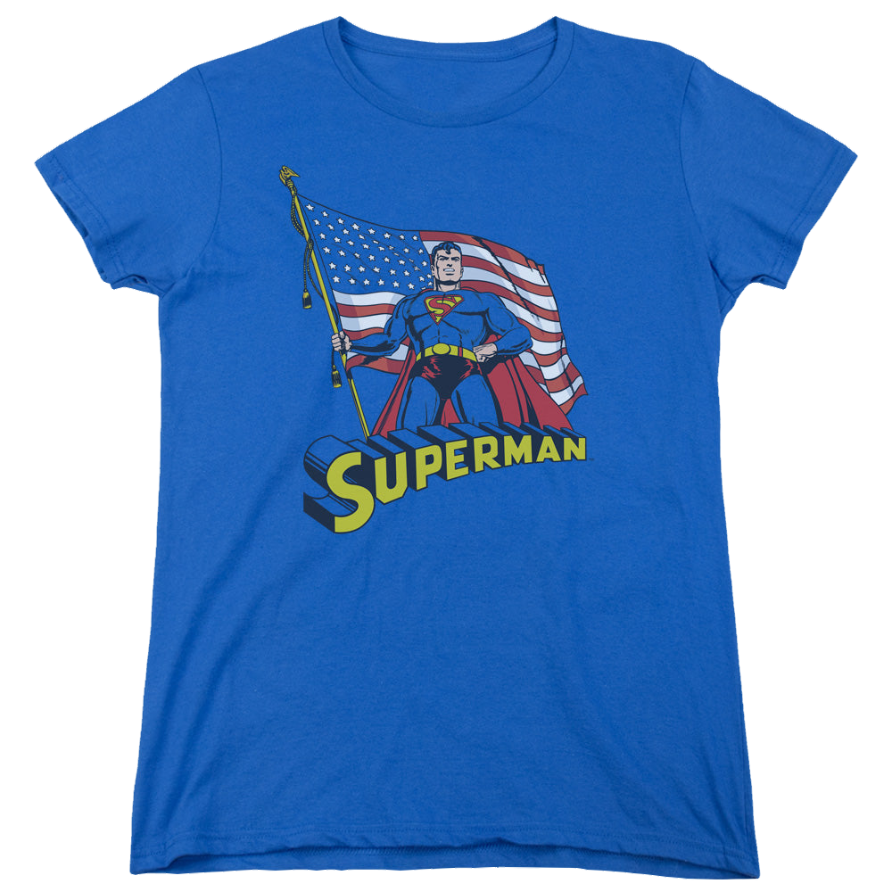 Superman American Flag - Women's T-Shirt Women's T-Shirt Superman   