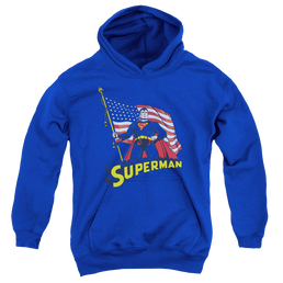 Superman American Flag - Youth Hoodie Youth Hoodie (Ages 8-12) Superman   