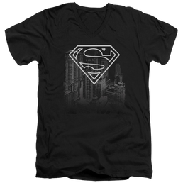 Superman Skyline - Men's V-Neck T-Shirt Men's V-Neck T-Shirt Superman   