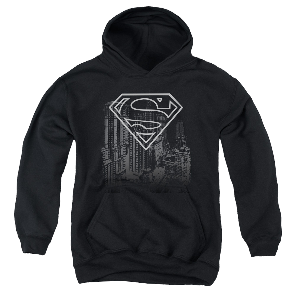 Superman Skyline - Youth Hoodie Youth Hoodie (Ages 8-12) Superman   