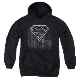 Superman Skyline - Youth Hoodie Youth Hoodie (Ages 8-12) Superman   