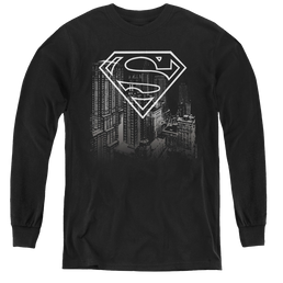 Superman Skyline - Youth Long Sleeve T-Shirt Youth Long Sleeve T-Shirt Superman   