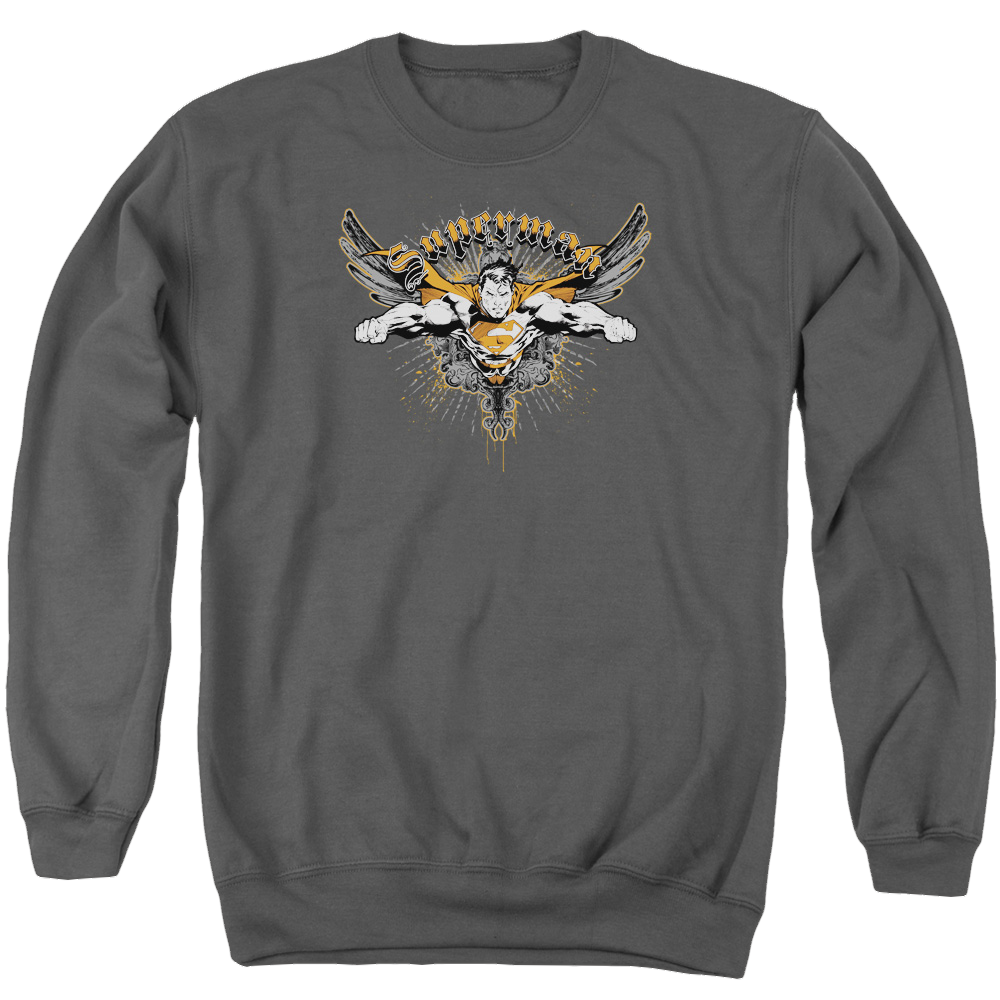 Superman Take Wing - Men's Crewneck Sweatshirt Men's Crewneck Sweatshirt Superman   