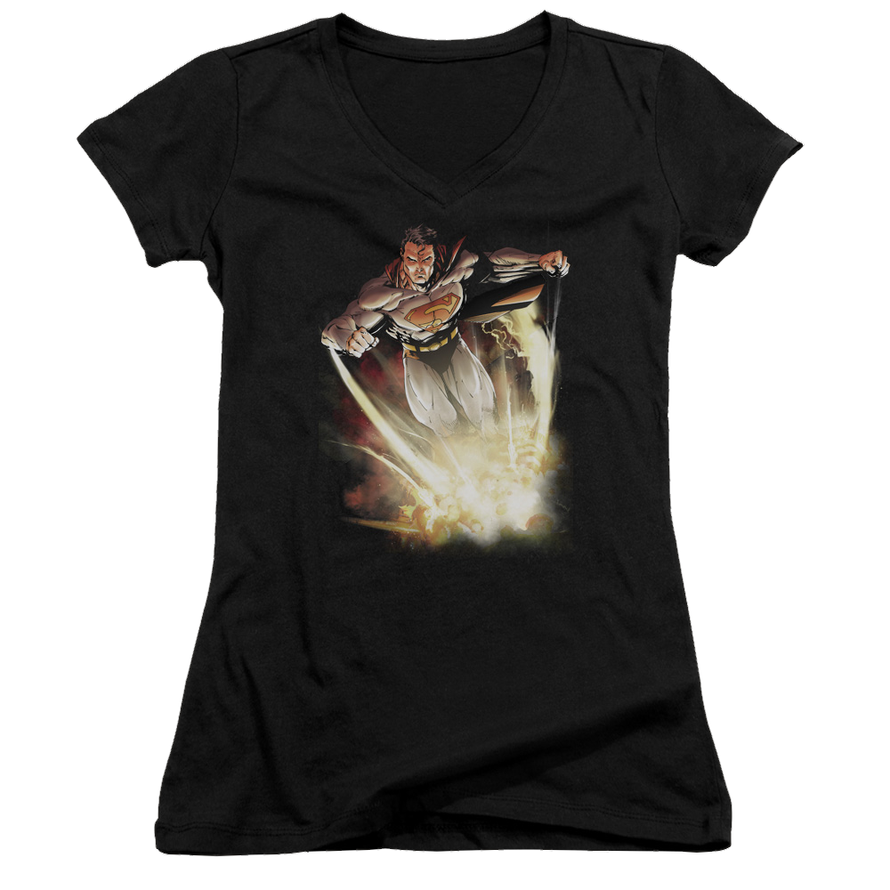 Superman Explosive - Juniors V-Neck T-Shirt Juniors V-Neck T-Shirt Superman   