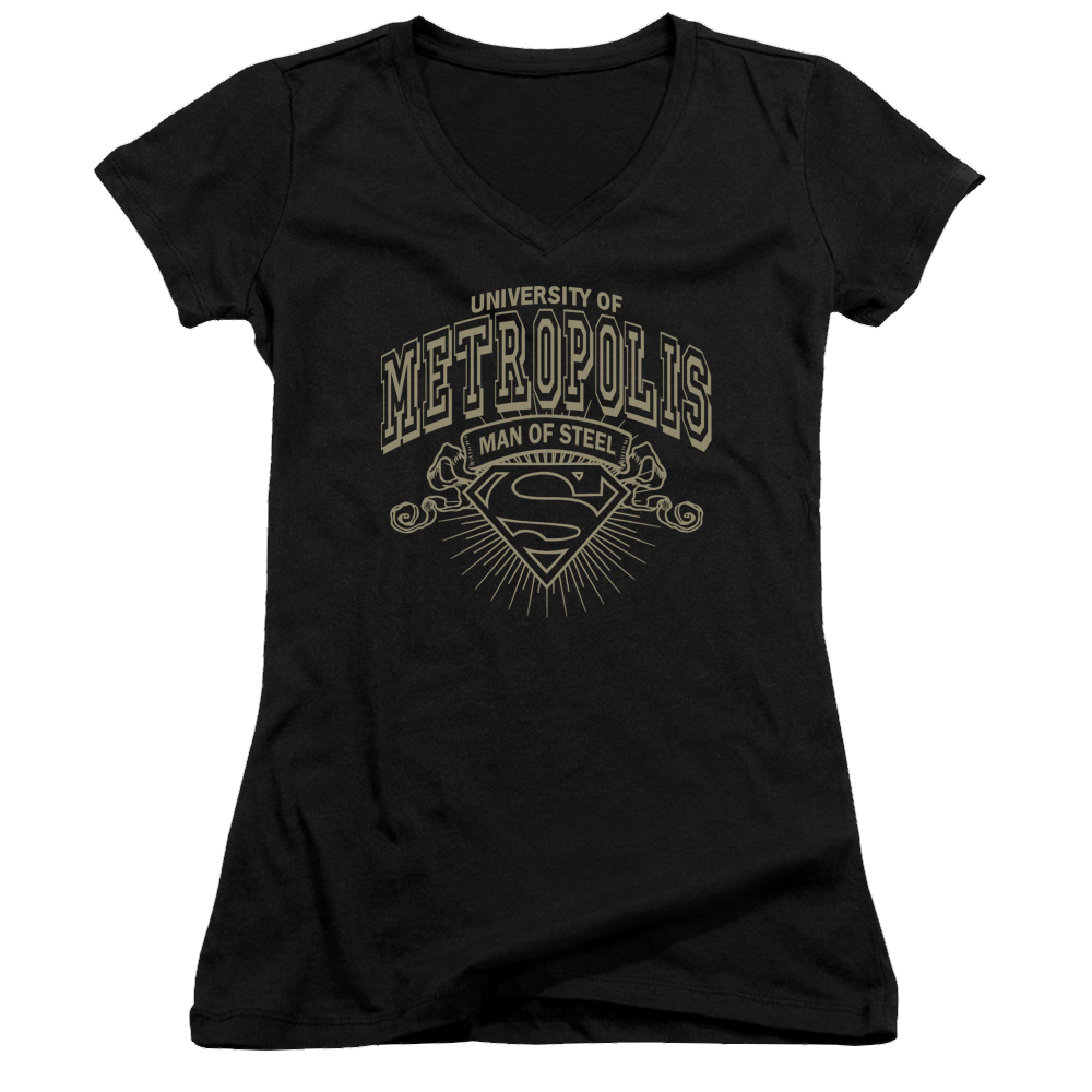 Superman University Of Metropolis - Juniors V-Neck T-Shirt Juniors V-Neck T-Shirt Superman   