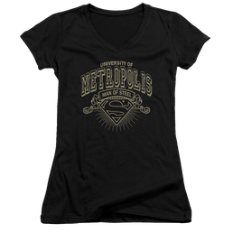 Superman University Of Metropolis - Juniors V-Neck T-Shirt Juniors V-Neck T-Shirt Superman   