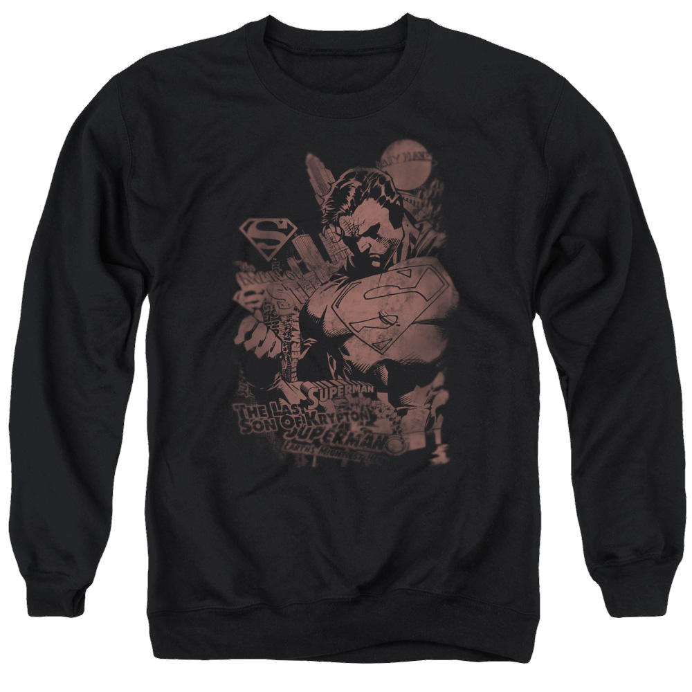 Superman Somber Power - Men's Crewneck Sweatshirt Men's Crewneck Sweatshirt Superman   