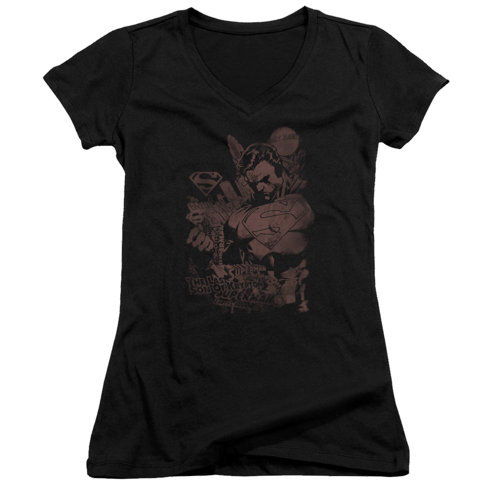 Superman Somber Power - Juniors V-Neck T-Shirt Juniors V-Neck T-Shirt Superman   
