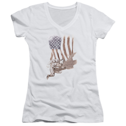 Superman Super American - Juniors V-Neck T-Shirt Juniors V-Neck T-Shirt Superman   