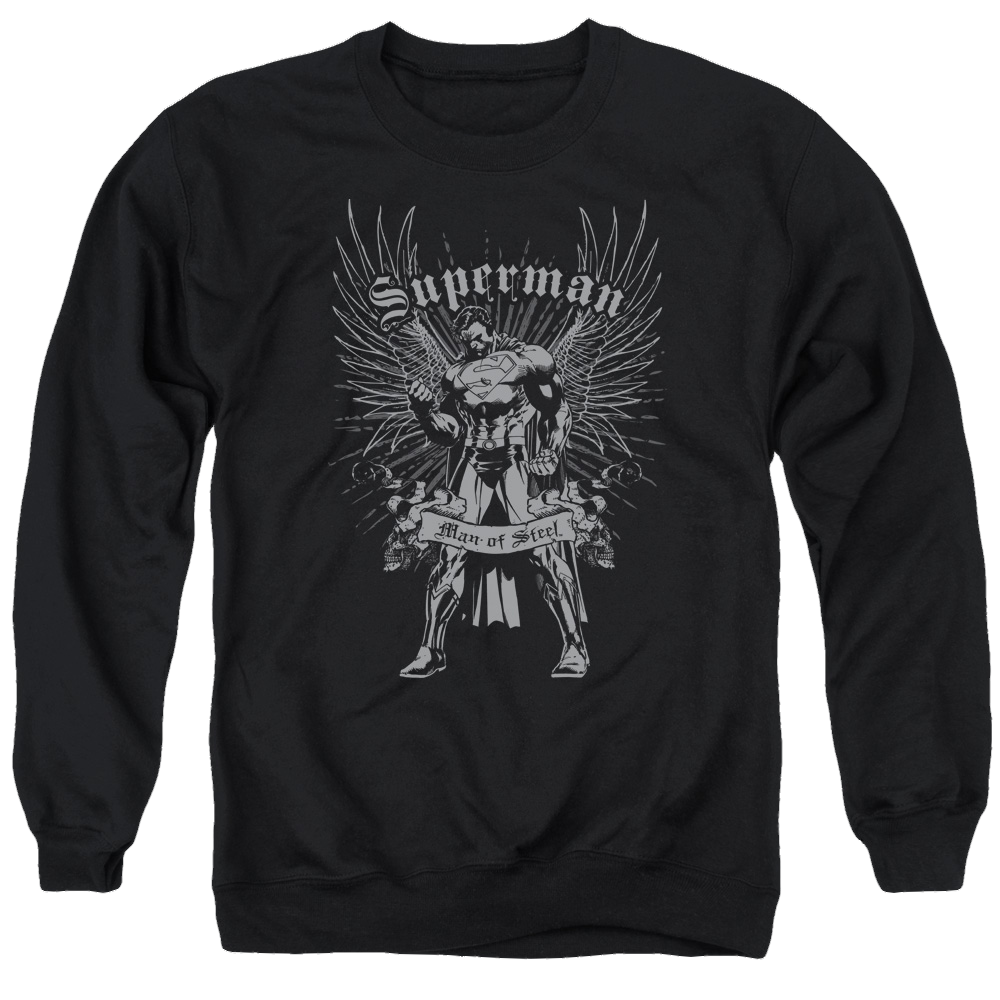 Superman Steel - Men's Crewneck Sweatshirt Men's Crewneck Sweatshirt Superman   