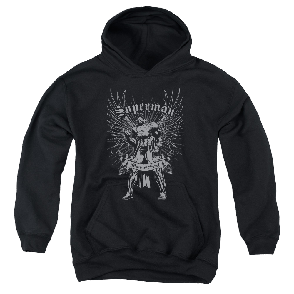 Superman Steel - Youth Hoodie Youth Hoodie (Ages 8-12) Superman   