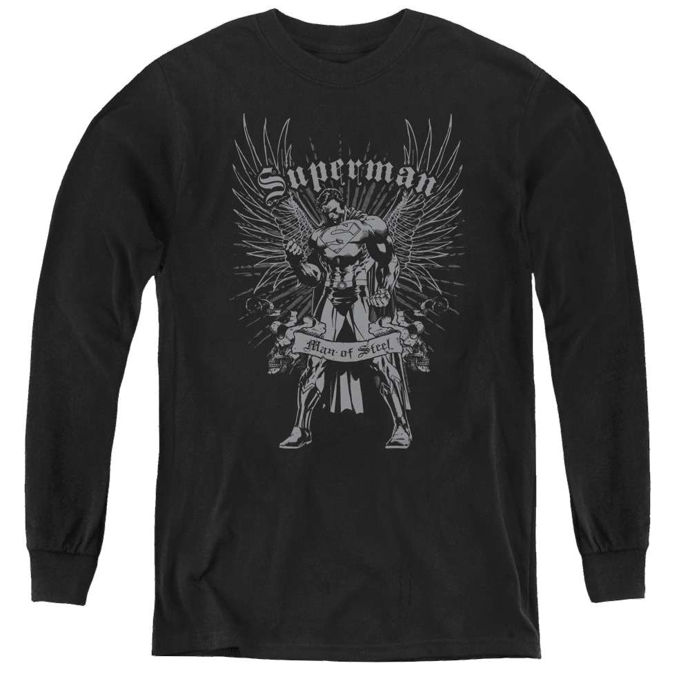 Superman Steel - Youth Long Sleeve T-Shirt Youth Long Sleeve T-Shirt Superman   