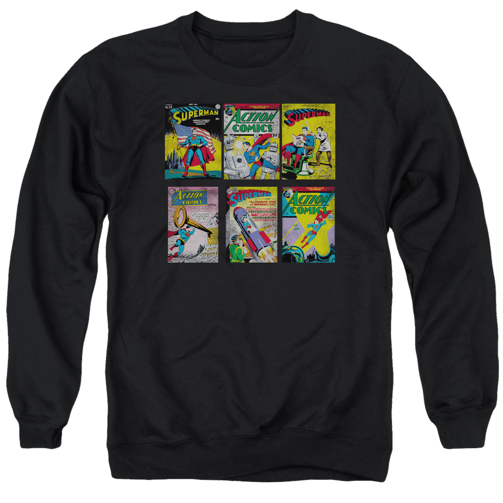 Superman Sm Covers - Men's Crewneck Sweatshirt Men's Crewneck Sweatshirt Superman   