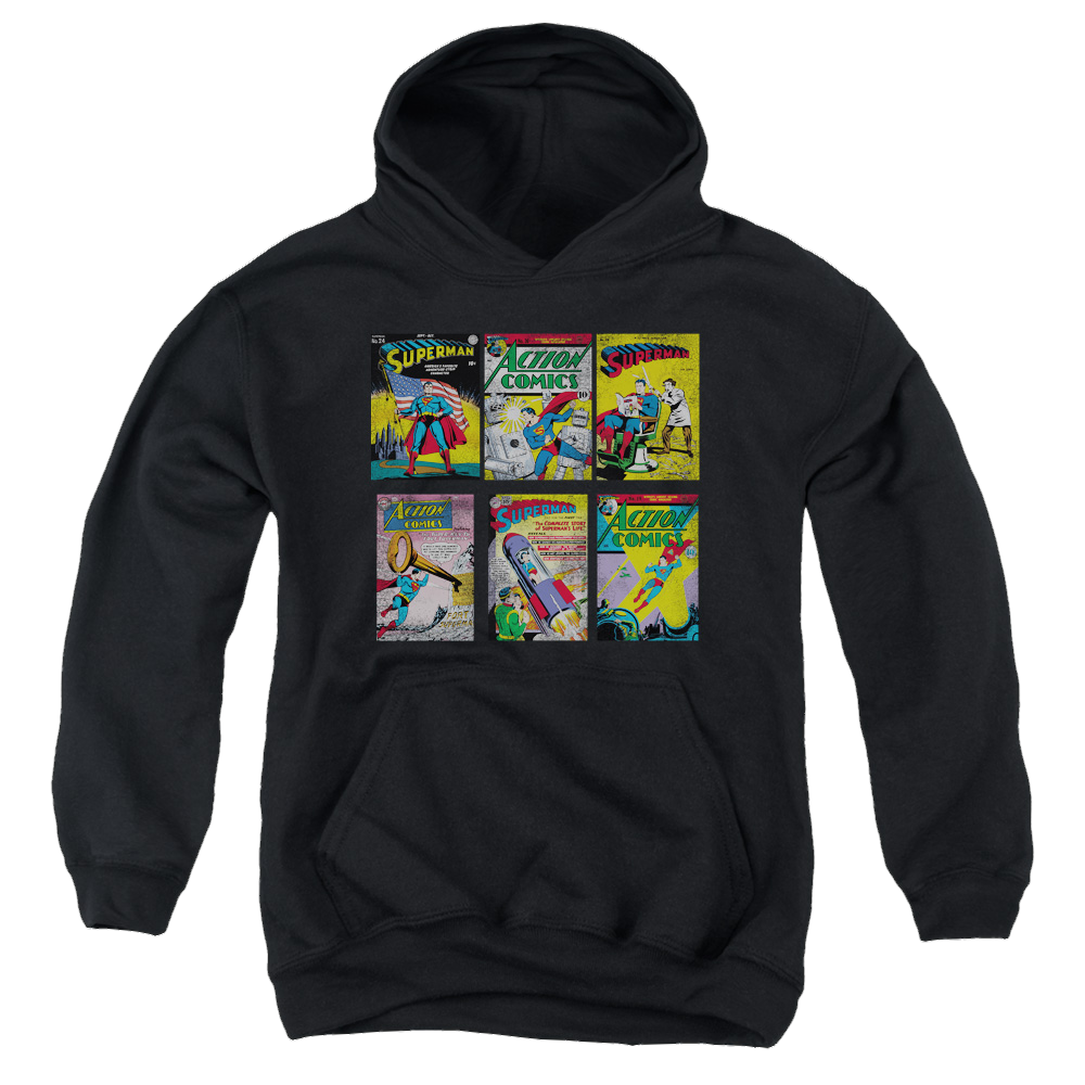Superman Sm Covers - Youth Hoodie Youth Hoodie (Ages 8-12) Superman   