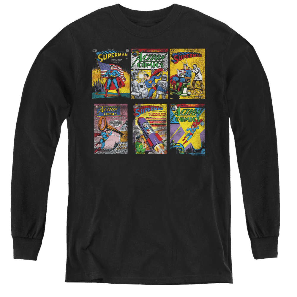 Superman Sm Covers - Youth Long Sleeve T-Shirt Youth Long Sleeve T-Shirt Superman   