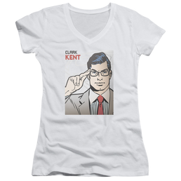 Superman Clark Kent Cover - Juniors V-Neck T-Shirt Juniors V-Neck T-Shirt Superman   