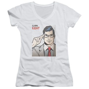 Superman Clark Kent Cover - Juniors V-Neck T-Shirt Juniors V-Neck T-Shirt Superman   