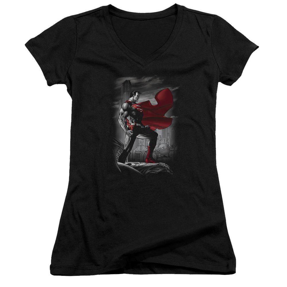 Superman Metropolis Guardian - Juniors V-Neck T-Shirt Juniors V-Neck T-Shirt Superman   