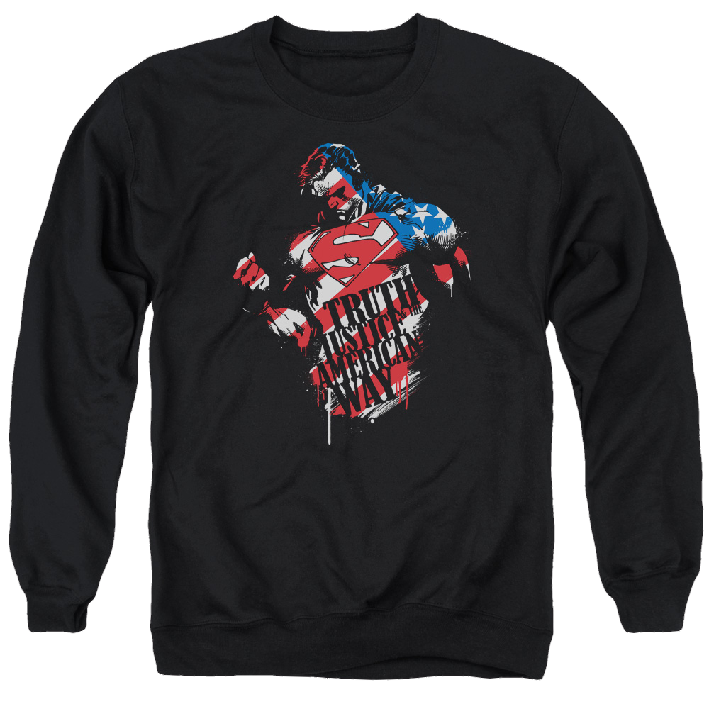 Superman The American Way - Men's Crewneck Sweatshirt Men's Crewneck Sweatshirt Superman   