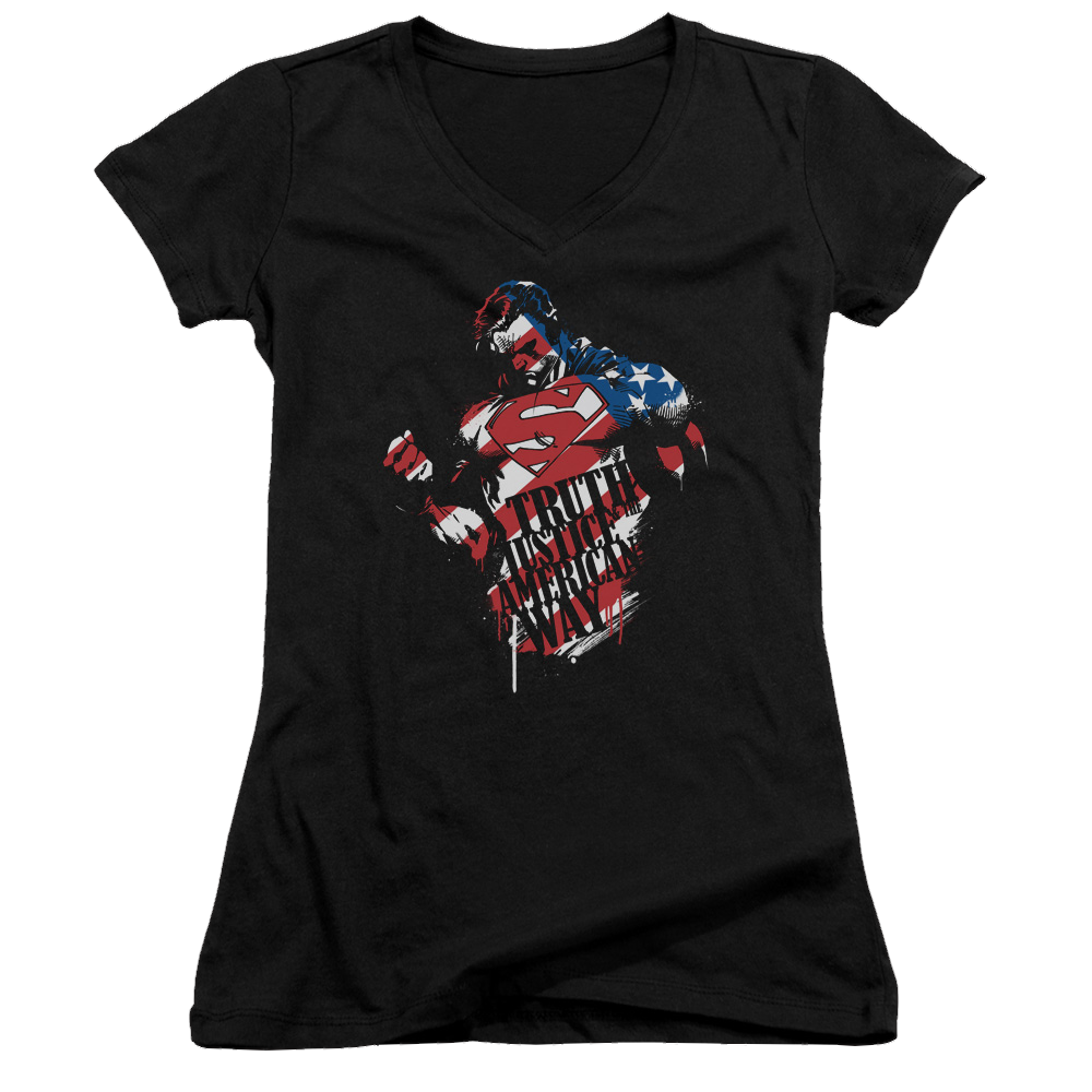 Superman The American Way - Juniors V-Neck T-Shirt Juniors V-Neck T-Shirt Superman   