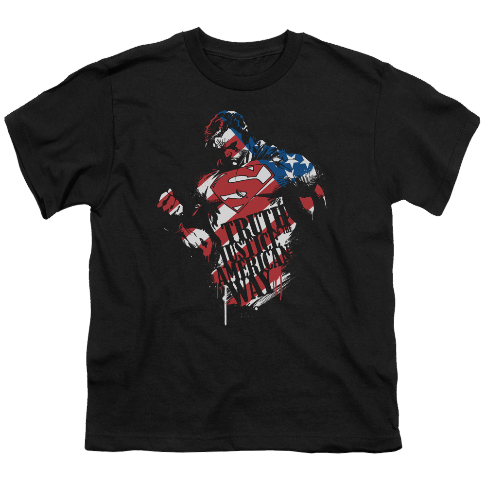Superman The American Way - Youth T-Shirt Youth T-Shirt (Ages 8-12) Superman   