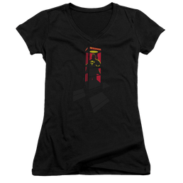 Superman Super Booth - Juniors V-Neck T-Shirt Juniors V-Neck T-Shirt Superman   