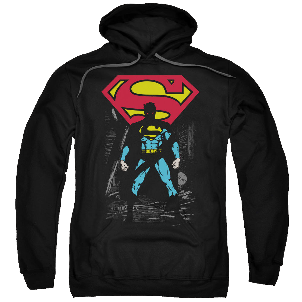 Superman Dark Alley - Pullover Hoodie Pullover Hoodie Superman   