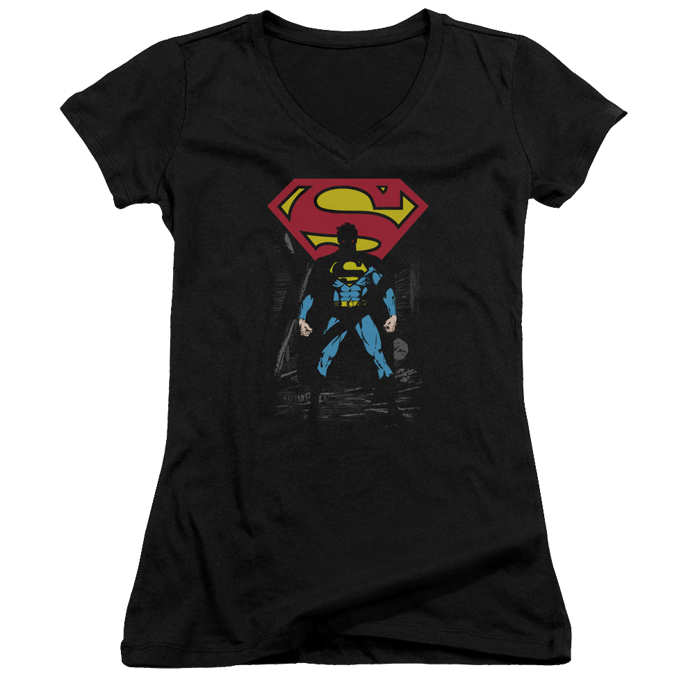 Superman Dark Alley - Juniors V-Neck T-Shirt Juniors V-Neck T-Shirt Superman   