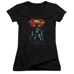 Superman Dark Alley - Juniors V-Neck T-Shirt Juniors V-Neck T-Shirt Superman   
