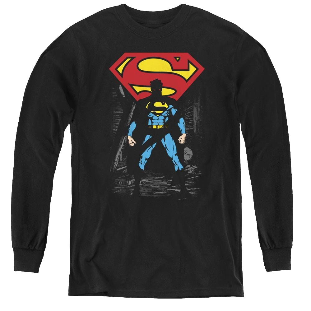 Superman Dark Alley - Youth Long Sleeve T-Shirt Youth Long Sleeve T-Shirt Superman   