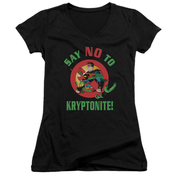 Superman Say No To Kryptonite - Juniors V-Neck T-Shirt Juniors V-Neck T-Shirt Superman   