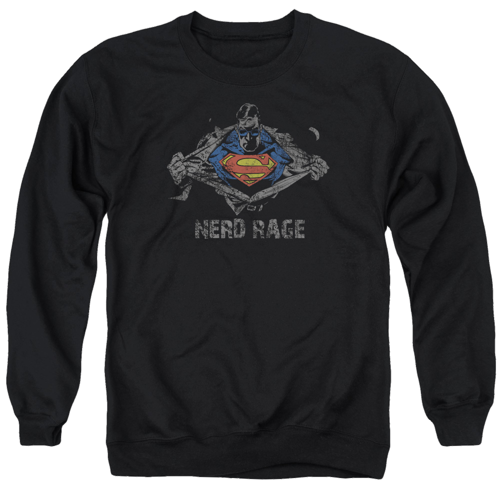 Superman Nerd Rage - Men's Crewneck Sweatshirt Men's Crewneck Sweatshirt Superman   
