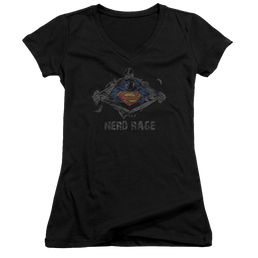 Superman Nerd Rage - Juniors V-Neck T-Shirt Juniors V-Neck T-Shirt Superman   